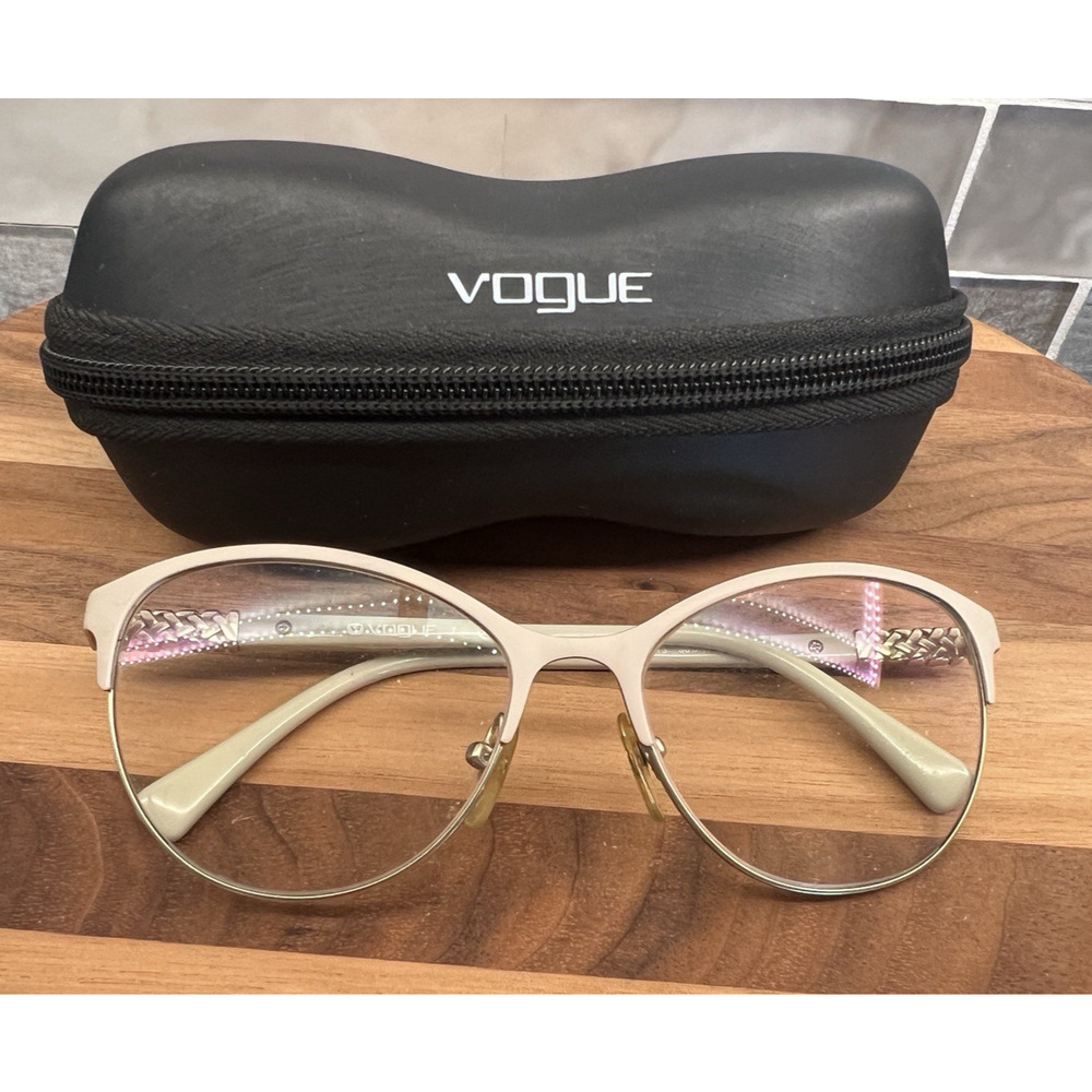 Vintage Vogue RX Eyeglasses VO 4058-5B Beige Tan Frame w/ Black Case